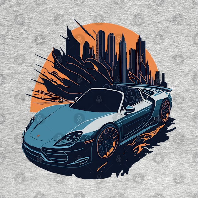 Porsche 918 Spyder Vintage Car Art by Cruise Dresses